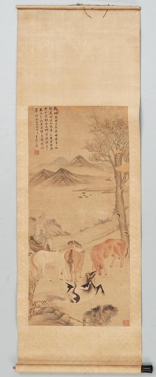 RULLMÅLNING, Kina. 1800/1900-tal.