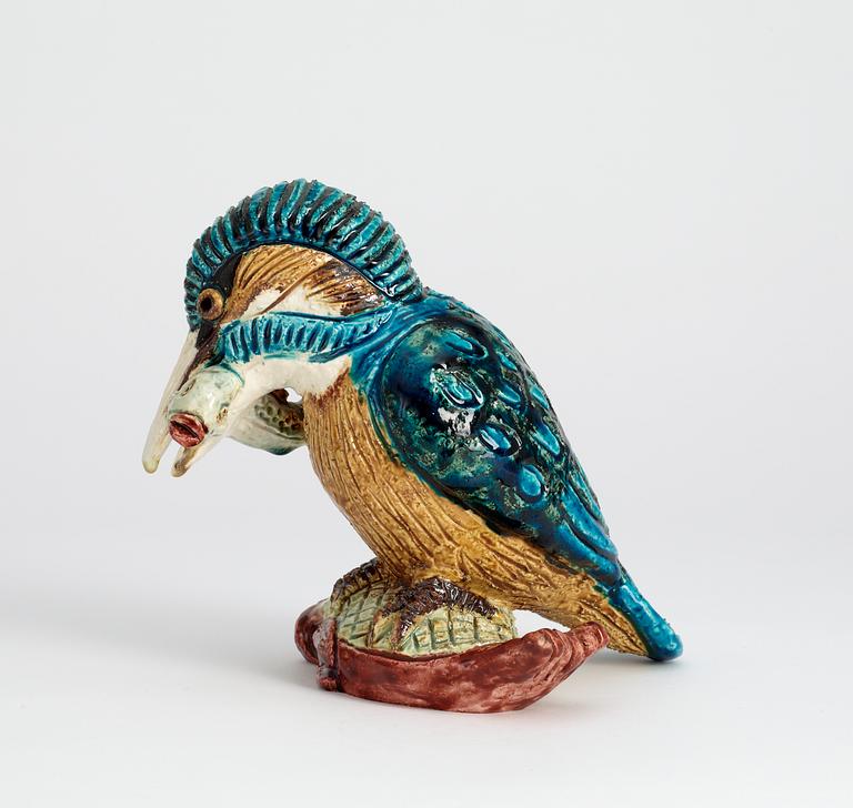 A Gunnar Nylund stoneware figure of a kingfisher, Rörstrand.