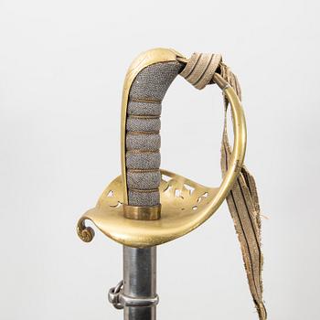 A Swedish officer's sabre, 1860s, with scabbard.