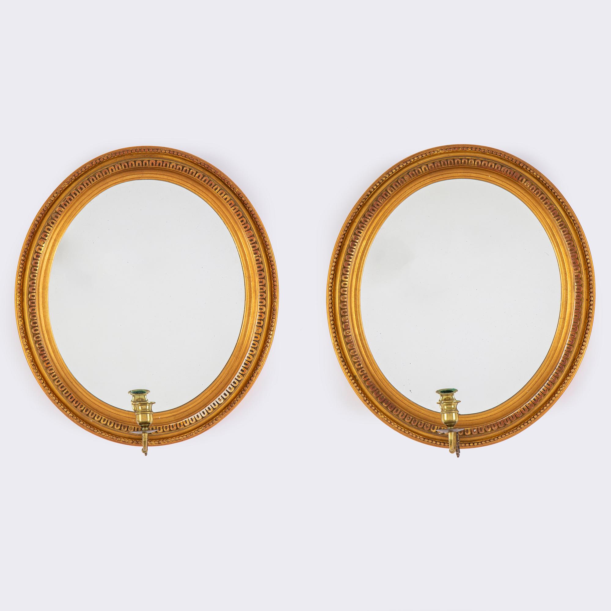 Spegellampetter, ett par, gustaviansk stil, 1900-tal.