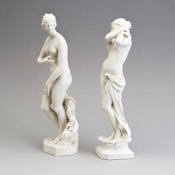 TWO PARIAN FIGURES, Gustafsberg, early 20th century.