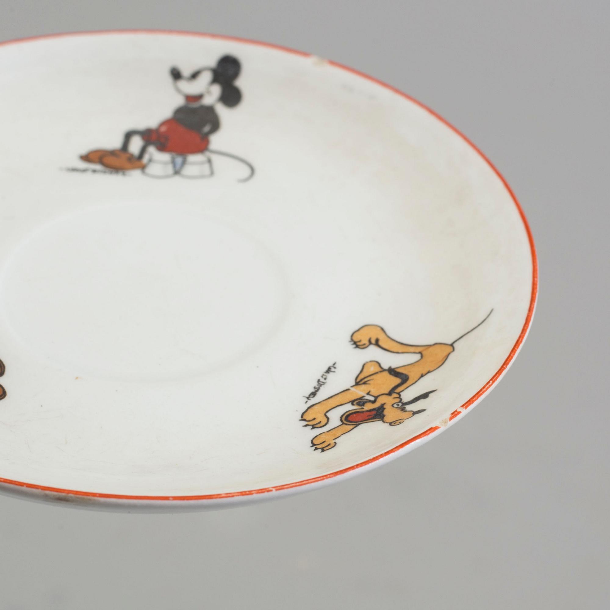 2 parts of 1932-49 children's porcelain cup and saucers by Arabia, Finland.