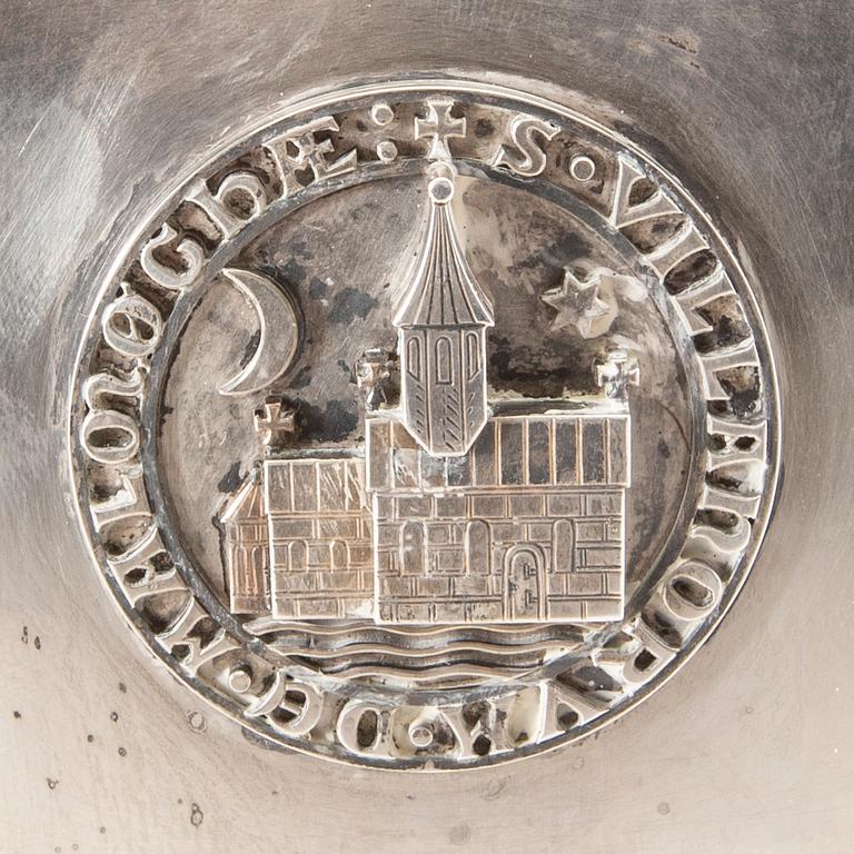 A Swedish 20th century sivler vase mark of Wiwen Nilsson Lund 1962.