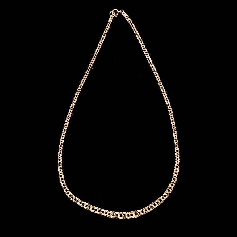 HALSKEDJA, 14K guld. Bismarck. Vikt ca 36 g.
