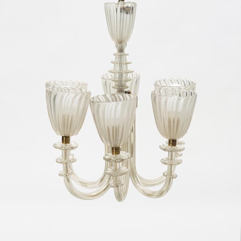 A venetian style glass ceiling lamp, 20th century.