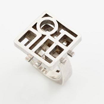 Claës E. Giertta, a ring and a bangle, silver, Stockholm 1961 and 1965.