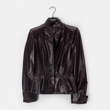 Yves Saint Laurent, a leather jacket, size 36.