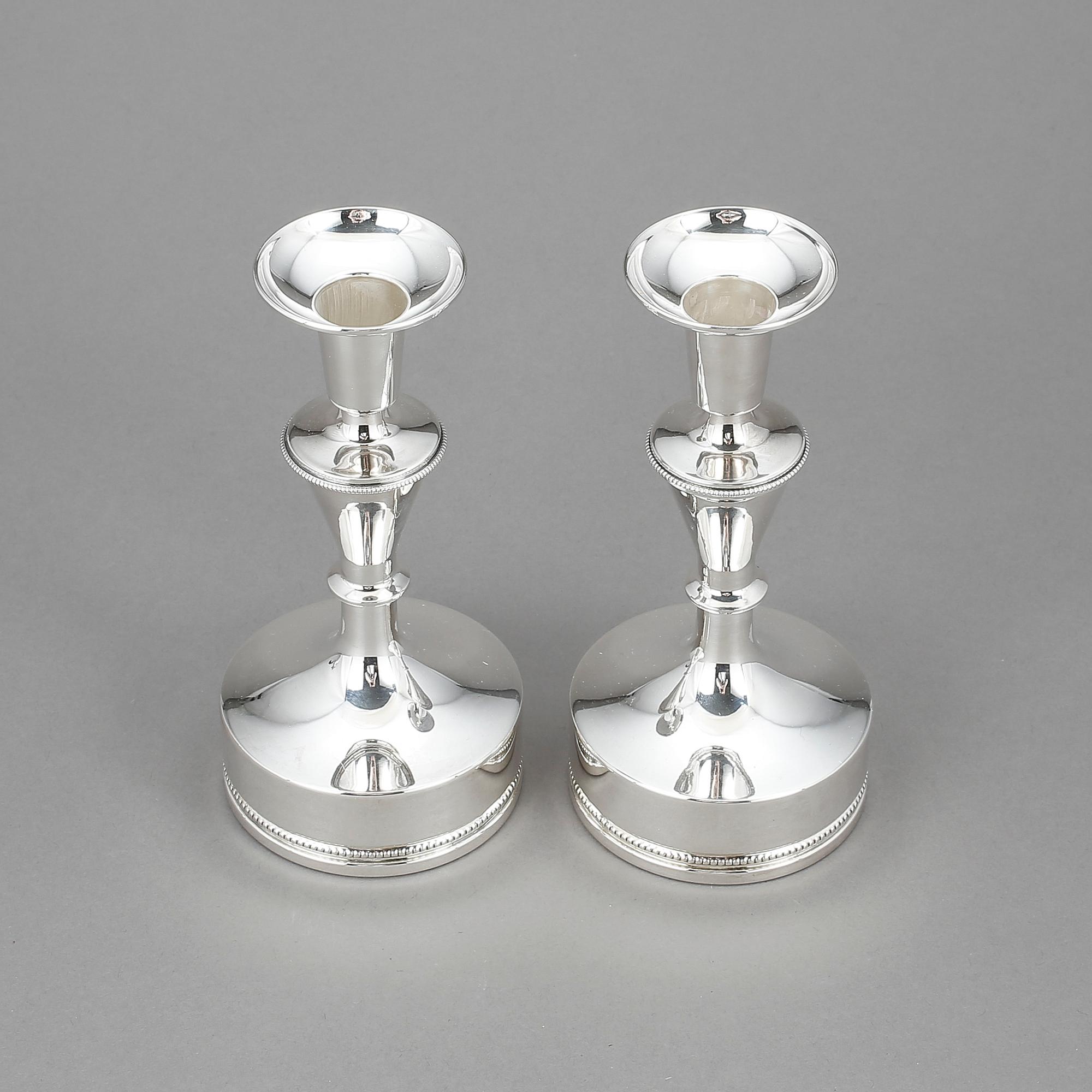 LJUSSTAKAR, ett par, silver, MGAB, Uppsala, 1973.