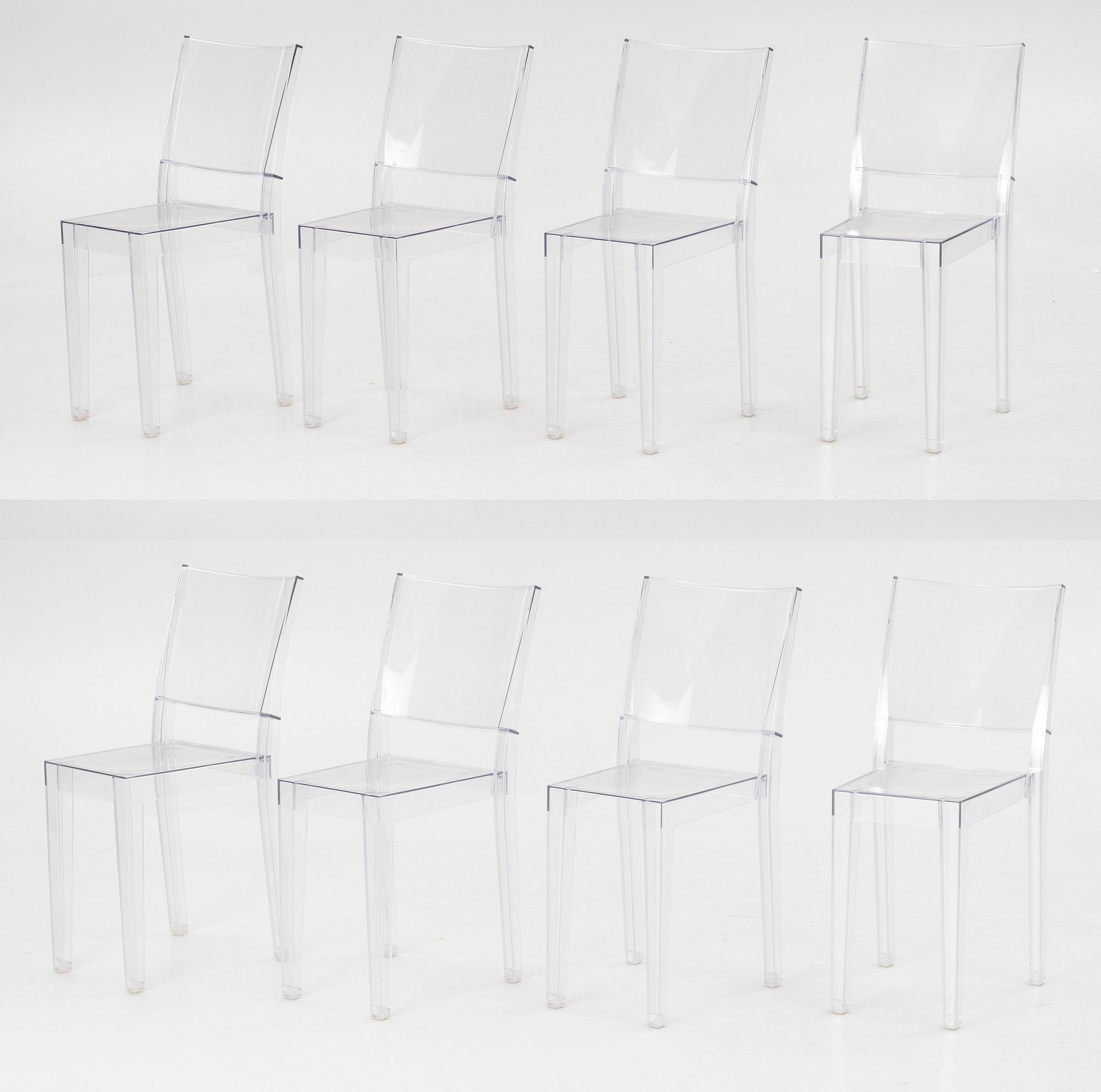 Philippe Starck, 8 st, "La Marie" Kartell, Italien, Modellen formgiven 1998.