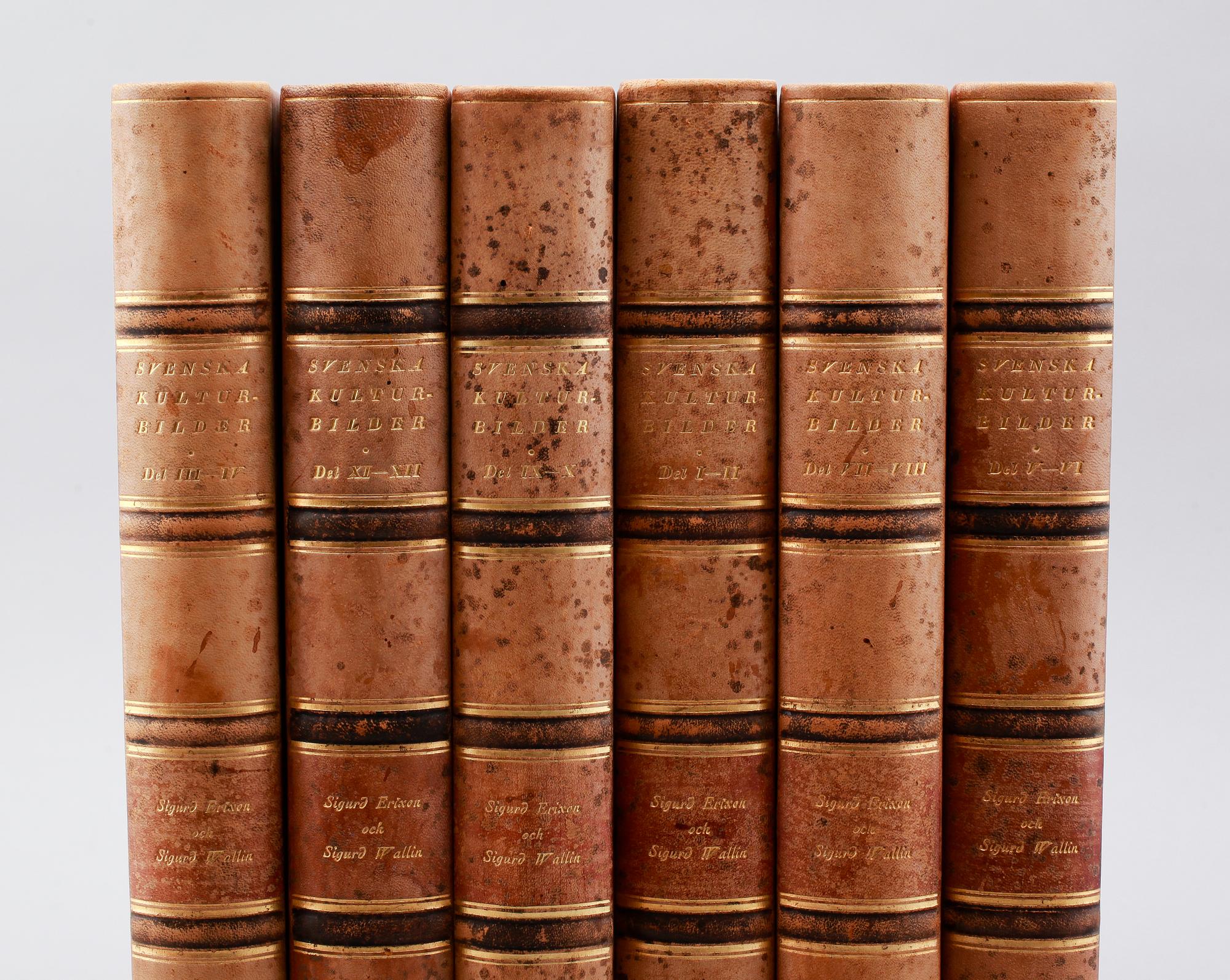 BÖCKER, 8 st (6+2), "Svenska Kulturbilder" och "Möbler och Heminredning", Sigurd Erixson och Sigurd Wallin.