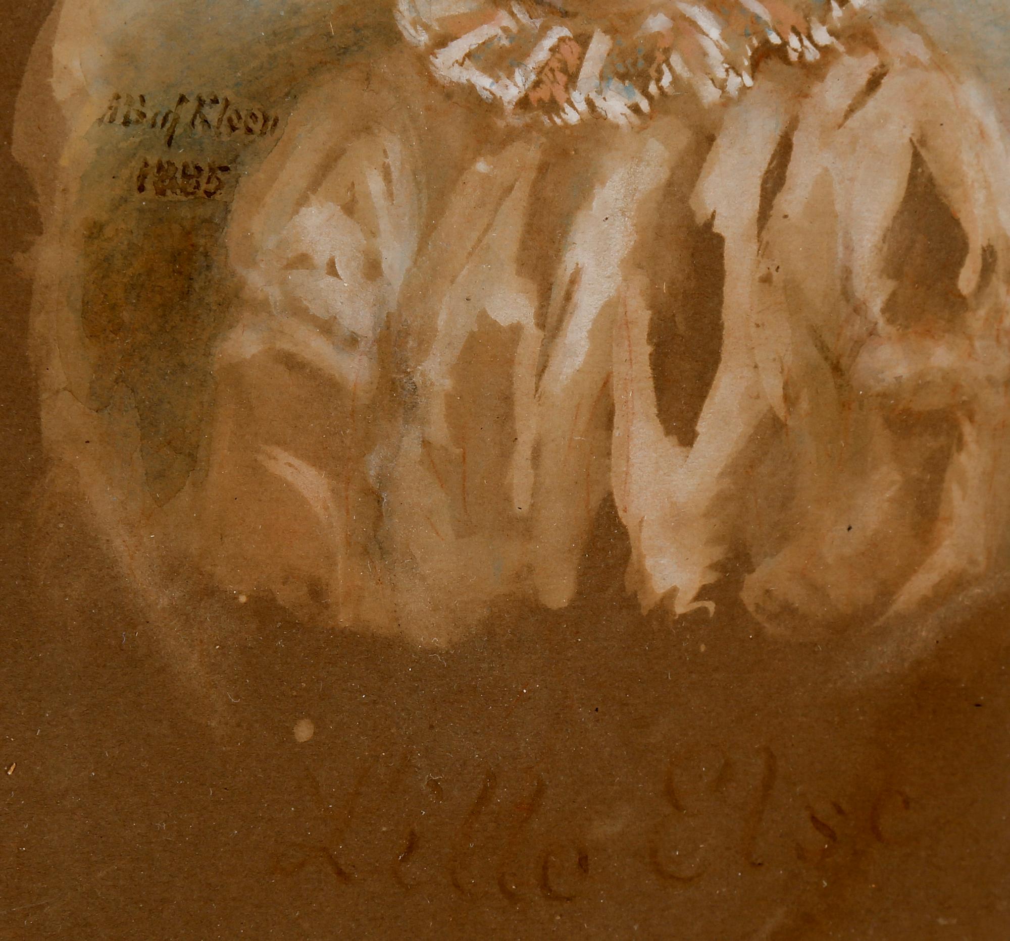 ANNA BEATA AF KLEEN, akvarell på papper, signerad och daterad 1885.