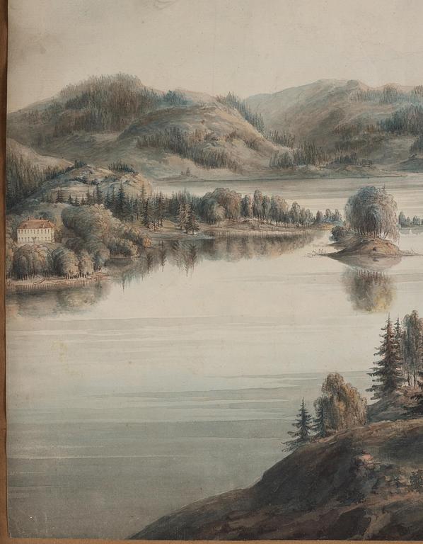 Johan Adam von Gertten (Gerdten), "Vue du Lac Laxen en Westrogothå".