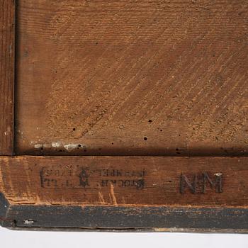 A pair of Gustavian engraved glass one-branch girandole mirrors by N. Meunier (master in Stockholm 1754-97).