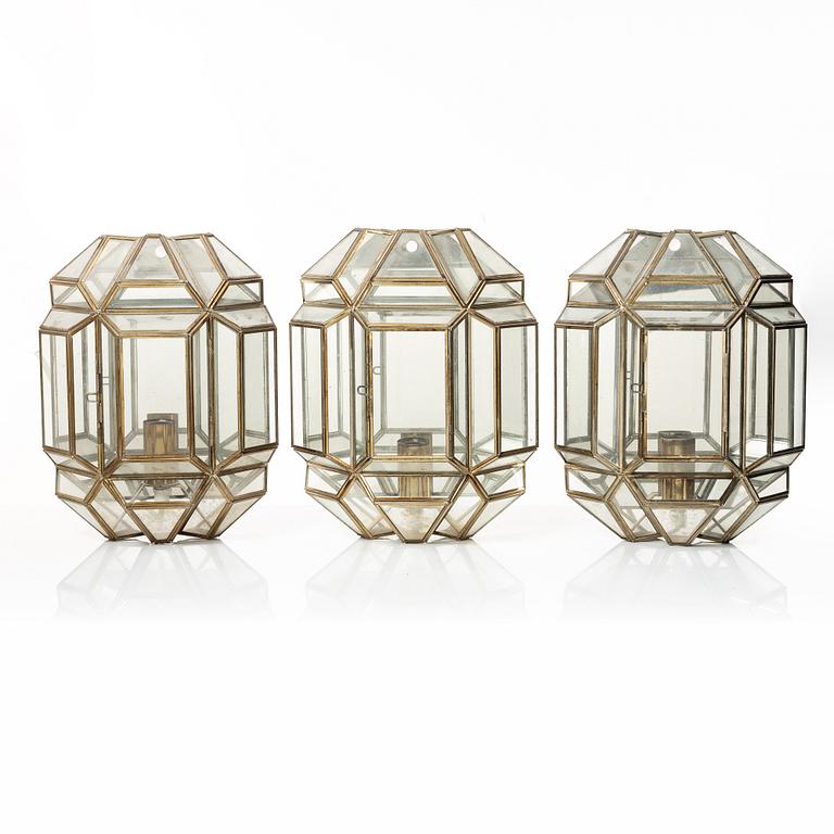 Hijos Esteves, vägglampor, 3 st, Taurus, Spanien, 1900-talets andra hälft.