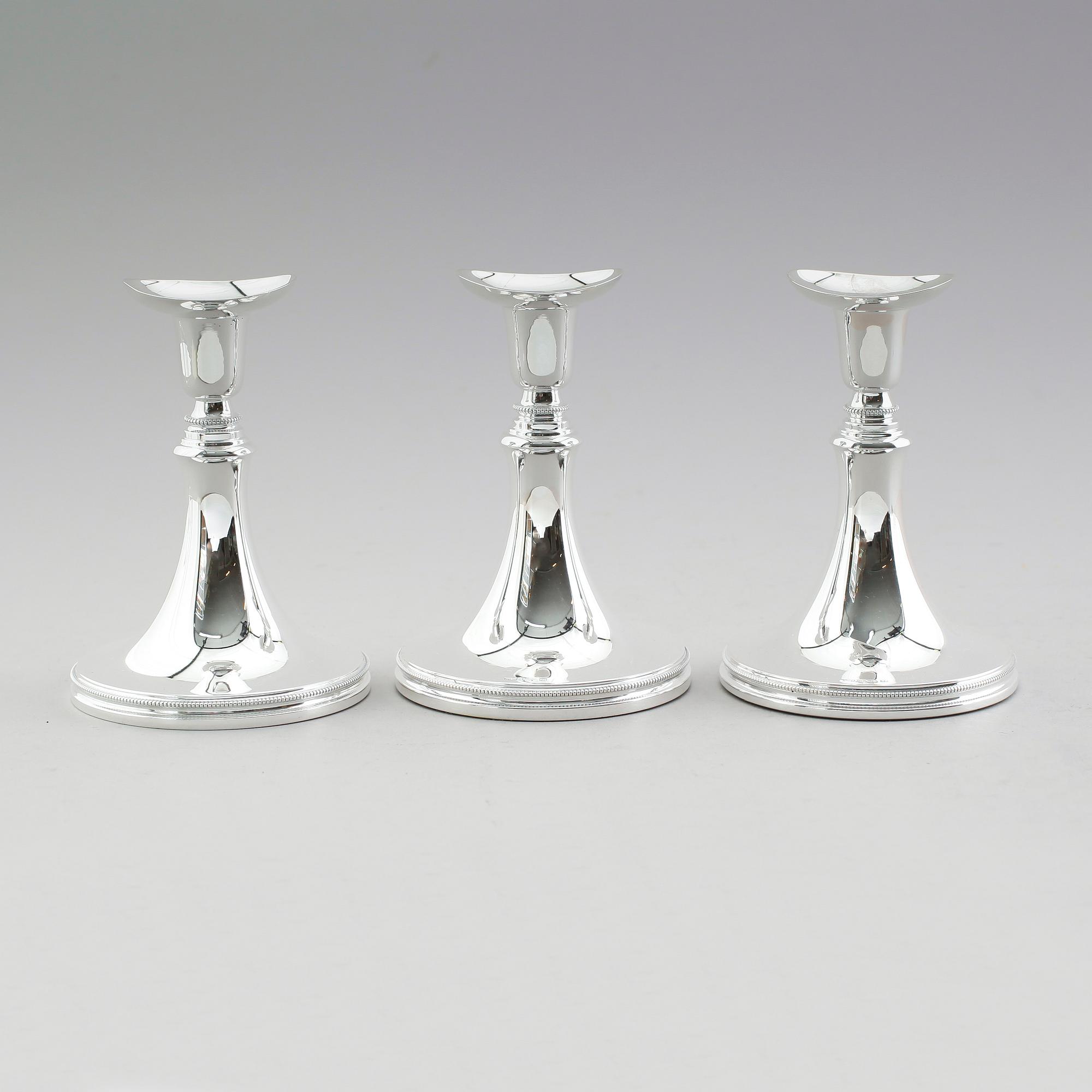 LJUSSTAKAR, 3 st, silver, MGAB, Uppsala 1961-63.