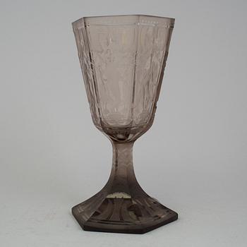A glass goblet, Simon Gate, Orrefors 1925, named "Six Graces".