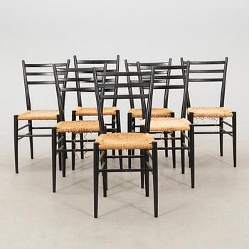 Chairs 7 pcs, Italy mid 20th century.