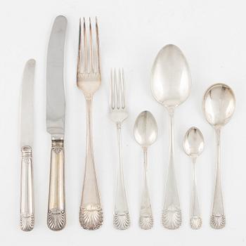David Andersen, a 46-piece silver cutlery, Norway, bearing Swedish import marks, 20th Century.