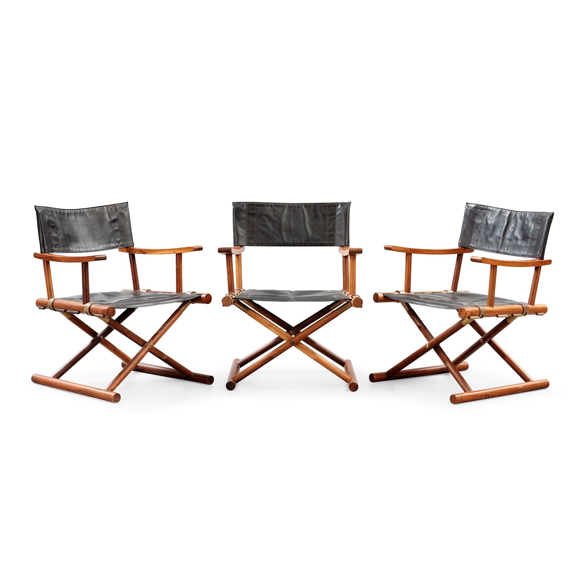 Sune Lindström, A set of three palisander folding chairs, Nordiska Kompaniet, Sweden 1960's.