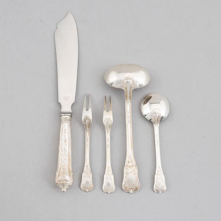 Ole Hagen, serving utensils, 5 pieces, sterling silver, "Rosenborg", A Michelsen, Copenhagen circa 1960.