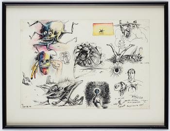 Ulf Rahmberg, mixed media on paper, signed and dated -79 on verso.