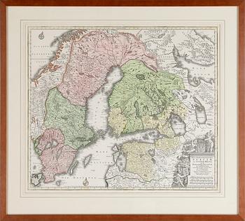 KARTA, gravyr Lotter T. C, Augsbourg 1700-tal.