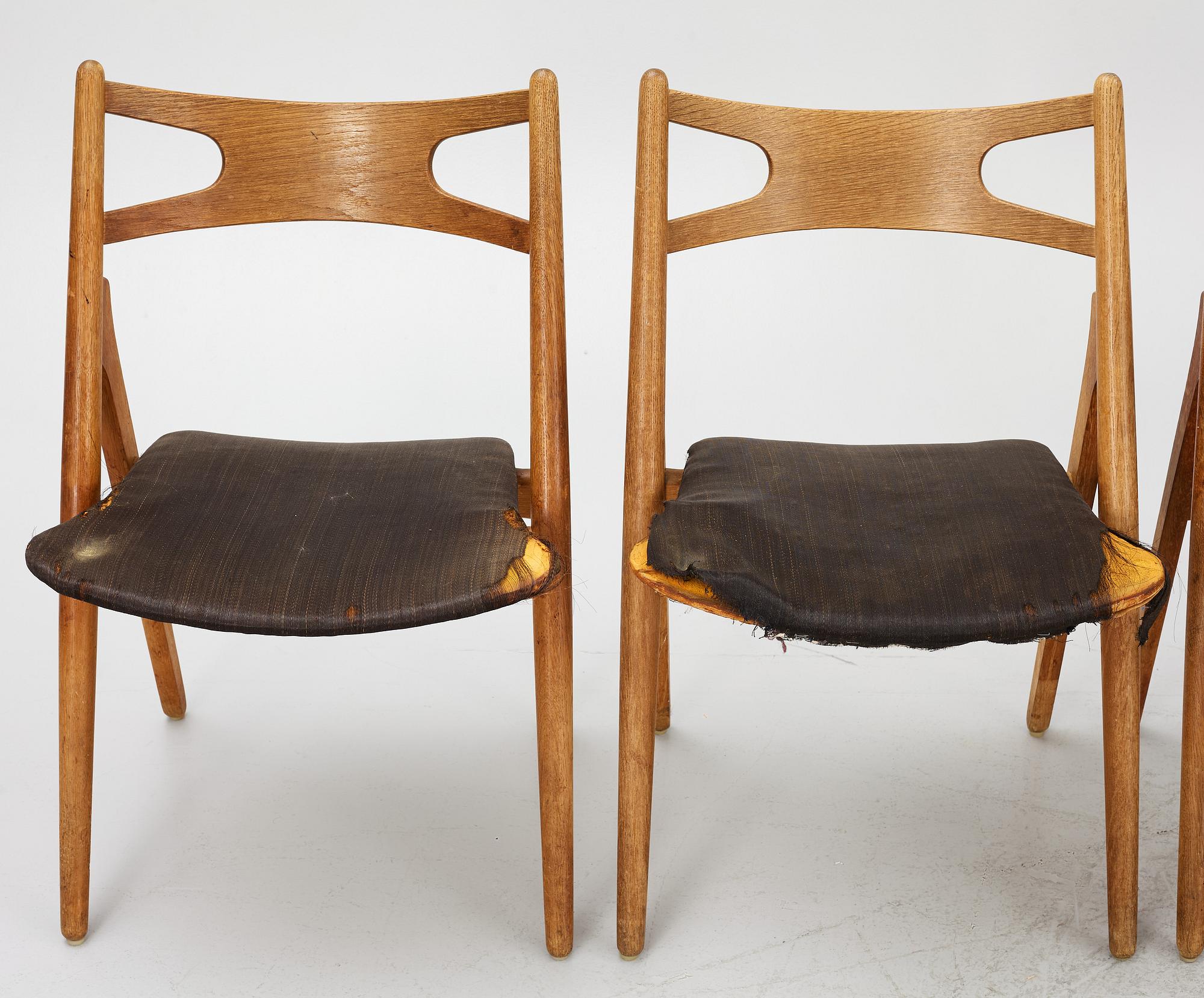 Hans J. Wegner, Six model CH-29 chairs Carl Hansen & Søn, mid-20th century.