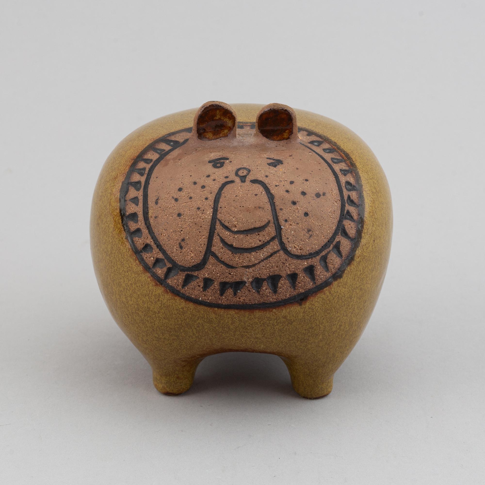 置物 Lisa Larson STORA BULLDOG Lisa Larson, figurin, stengods, 