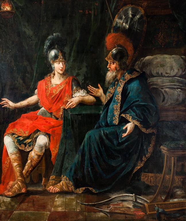 A YOUNG ALEXANDER THE GREAT WITH HIS ADVISOR.