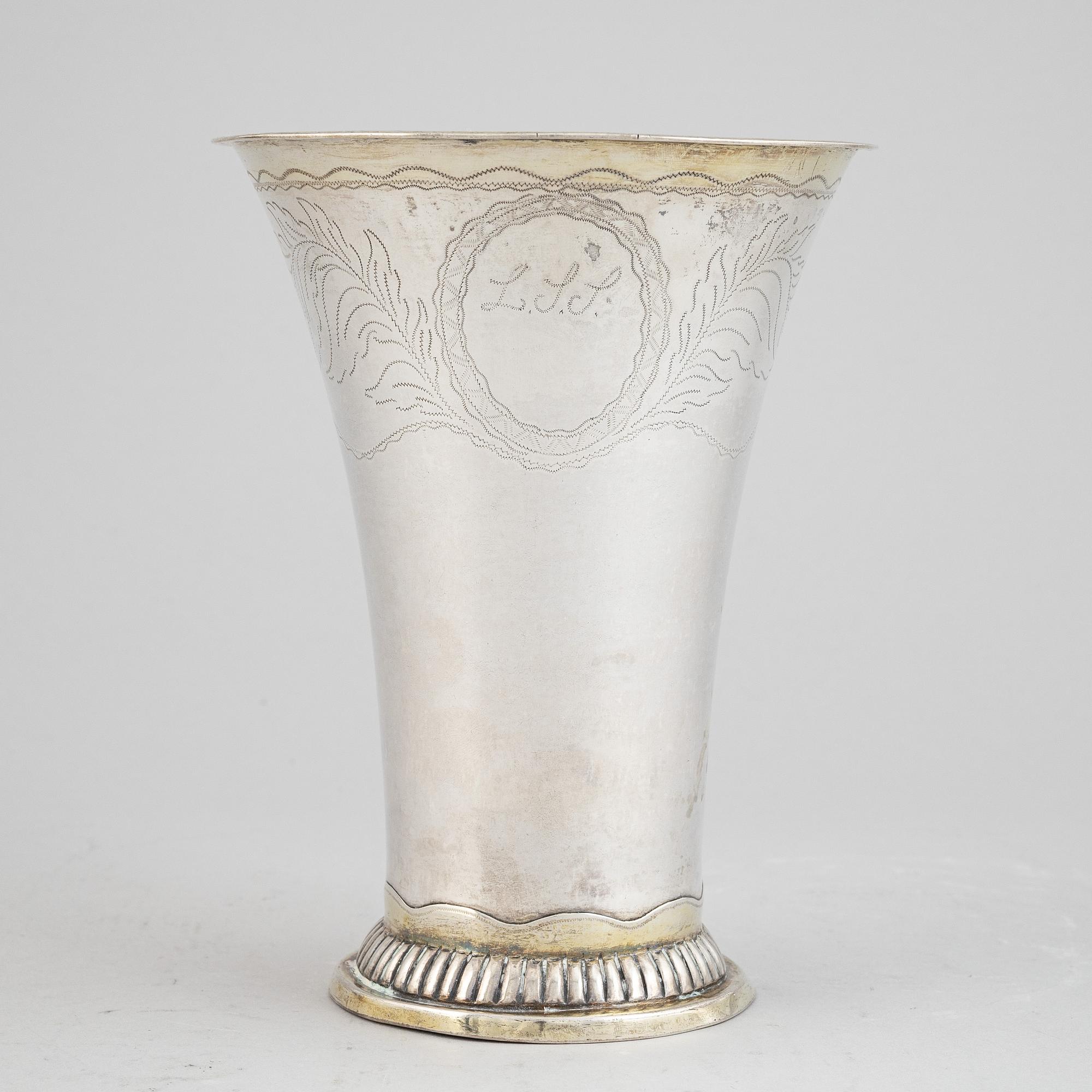 A silver beaker by Nils Tornberg, Linköping 1810.