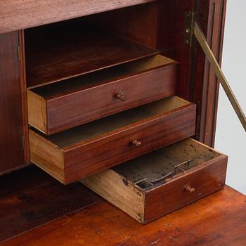 A late Gustavian, mahogny  secretaire from around the year 1800.