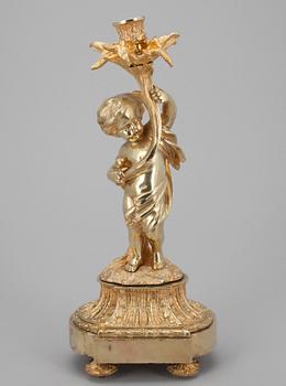 LJUSSTAKE, förgylld brons, möjligen Ryssland 1800-talets mitt.