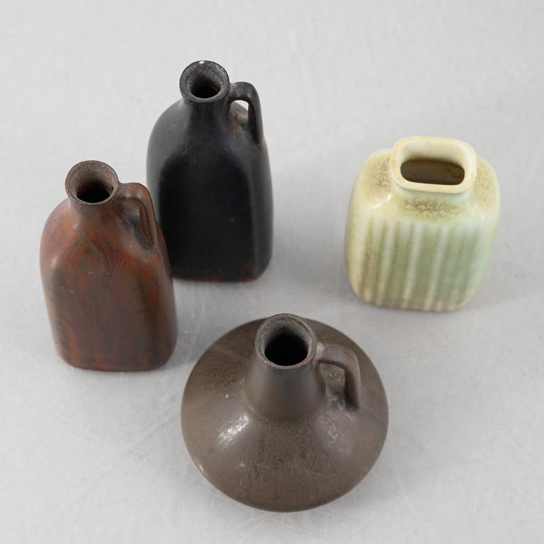 Gunnar Nylund, five stoneware vases and Carl-Harry Stålhane, five stoneware vases, Rörstrand.