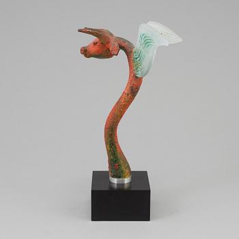 KJELL ENGMAN, skulptur, glas, signerad, Kosta Boda.