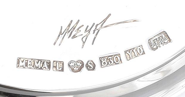 LJUSSTAKAR, ett par, silver, Meya Lerible, Mema, Linköping 1997. Totalvikt ca 486 g.