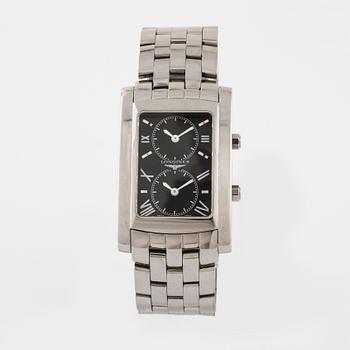 LONGINES, Dolcevita Dual Time,  wristwatch, 26,5 x 32 (40) mm.