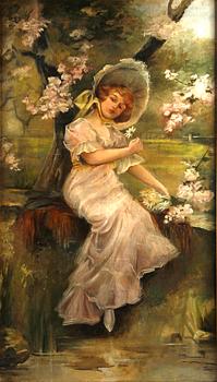 OKÄND KONSTNÄR, olja på uppfodrad duk, England 1800/1900-tal.