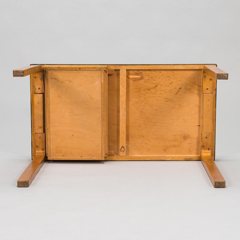 Alvar Aalto, amid 20th century 'K81' desk and '60' stool for O.Y. Huonekalu-ja Rakennustyötehdas A.B.