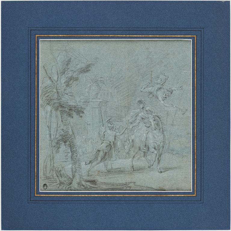 GIOVANNI ANTONIO PELLEGRINI, circle of. Unsigned. Crayon, image 27.5 x 27.5 cm.