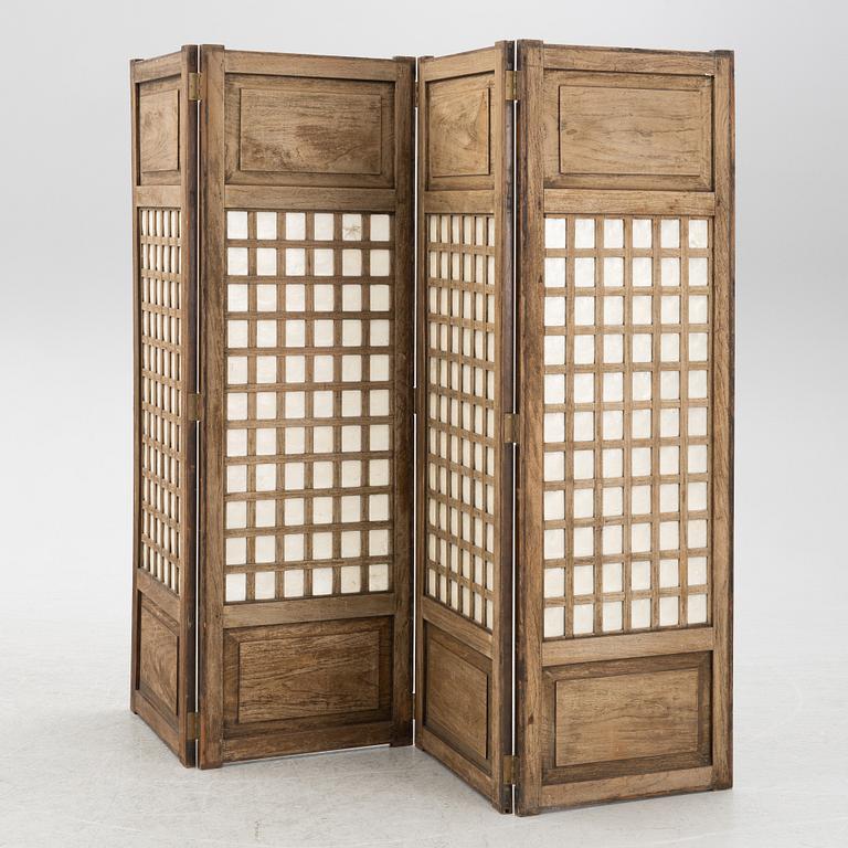 A four leaf folding screen, China, circa 1900.