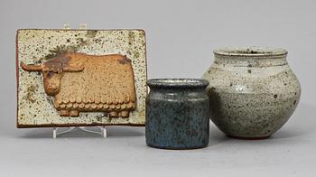 PARTI STENGODS, 3 st, stengods, Rolf Palm, Mölle, 1960/70-tal.