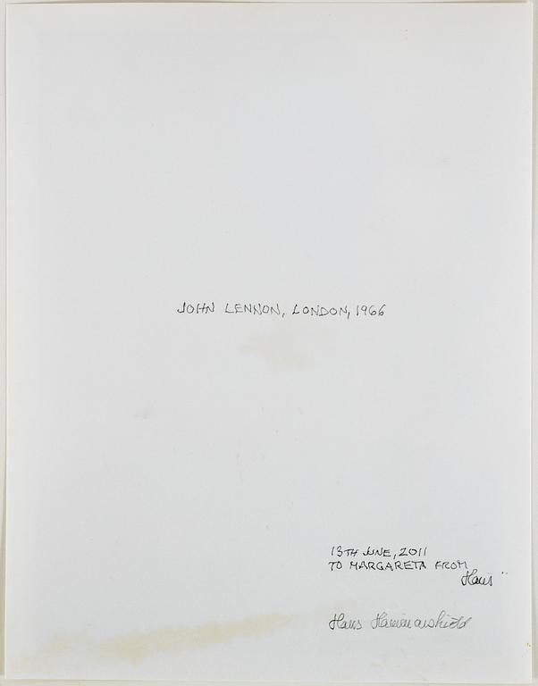 Hans Hammarskiöld, photograph of John Lennon signed on verso.