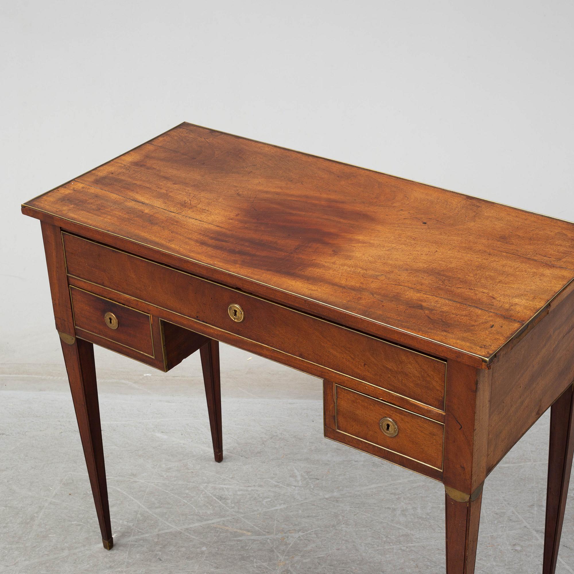 A Swedish late gustavian writing desk, late 18th century.