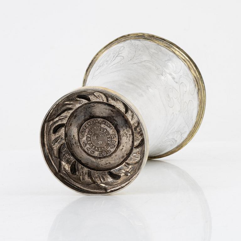 A Swedish Silver Beaker, mark of Olof H Bergström, Uppsala 1820.