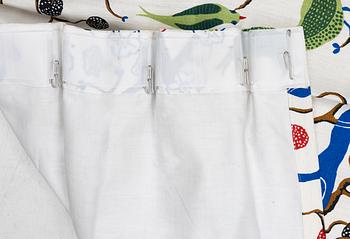 Josef Frank, curtains, a pair, "Green Birds", Svenskt Tenn.