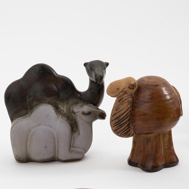 Lisa Larson, a set of 15 stoneware figurines, K-Studion och Gustavsberg.
