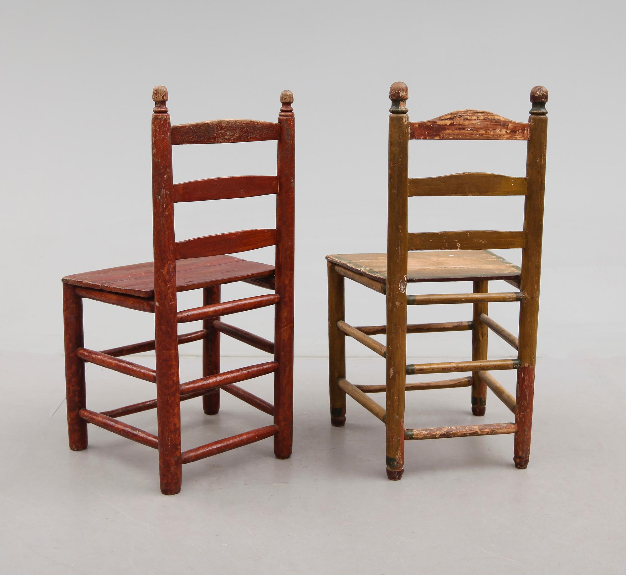 STOLAR, 10 st (6 + 4 snarlika), allmoge, 1700/1800-tal.