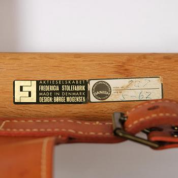Børge Mogensen, fåtöljer, ett par, "Spanska stolen", Fredericia Stolefabrik, Danmark.