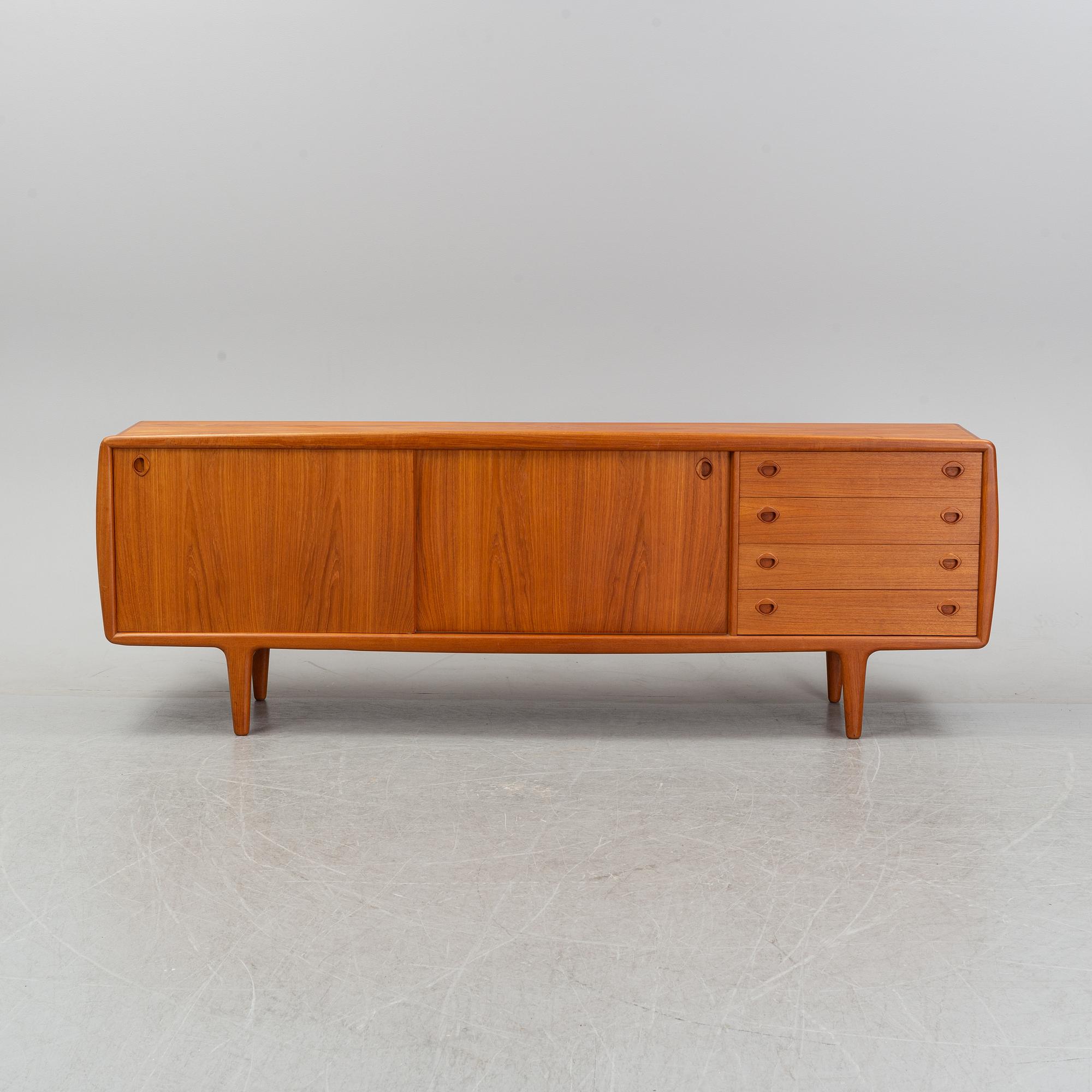 A teak veneered sideboard by H.P Hansen, IMHA, Denmark, second half of the 20th century.
