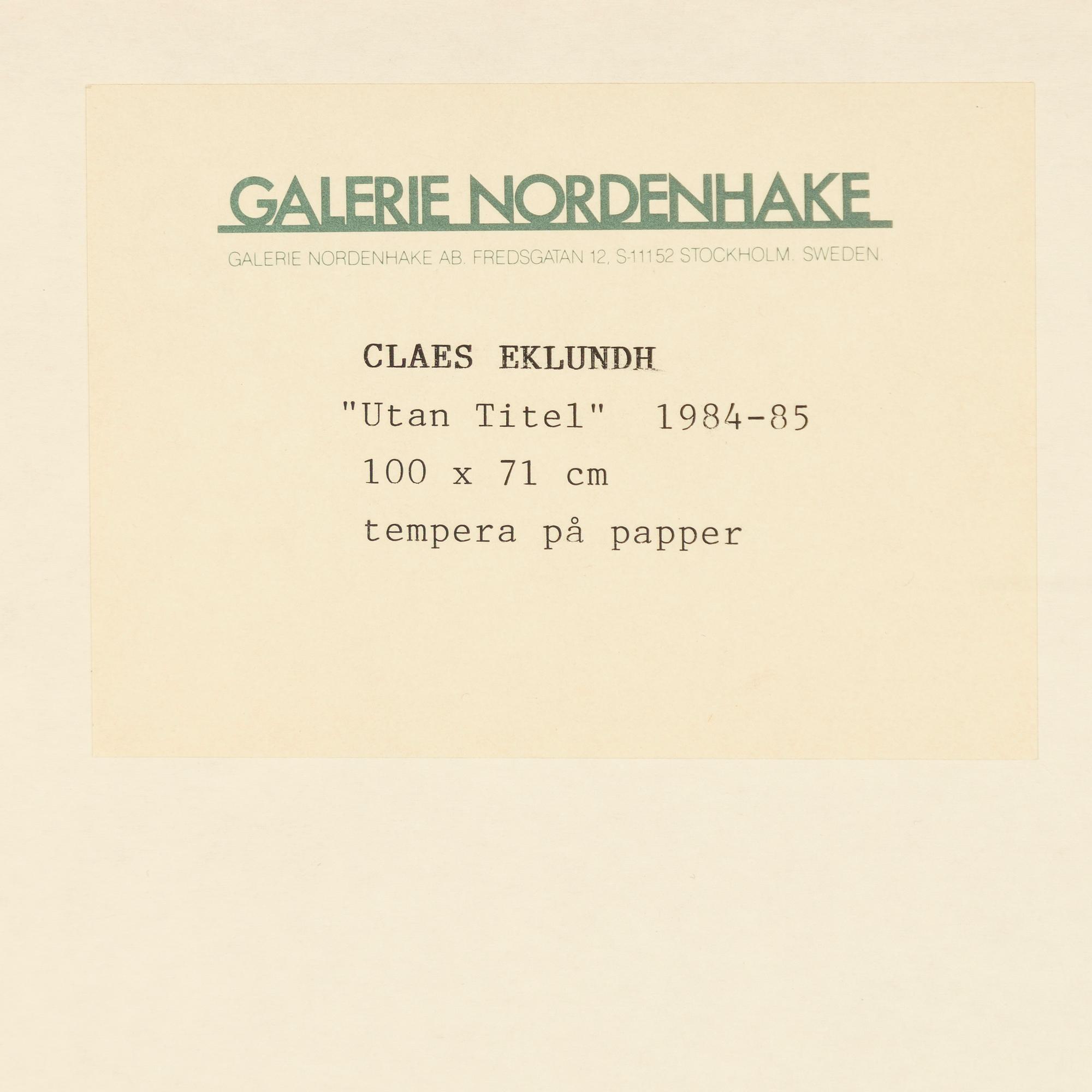 Claes Eklundh, Utan titel.